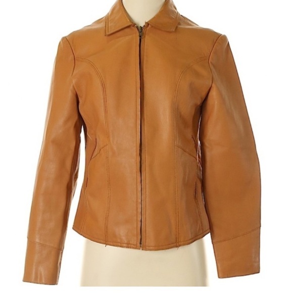 🆕 GAP Leather Jacket Size S - Picture 1 of 5